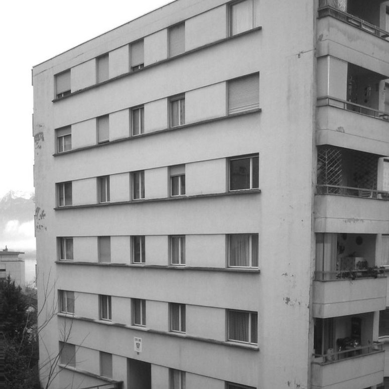 Immeuble Taux 5 à Montreux avant rénovation, même point de vue